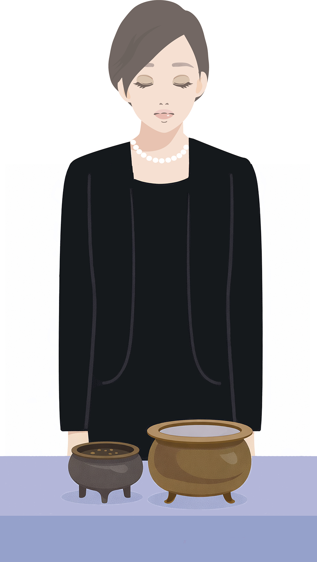 焼香台の少し手前で、葬儀委員長と喪主に一礼します